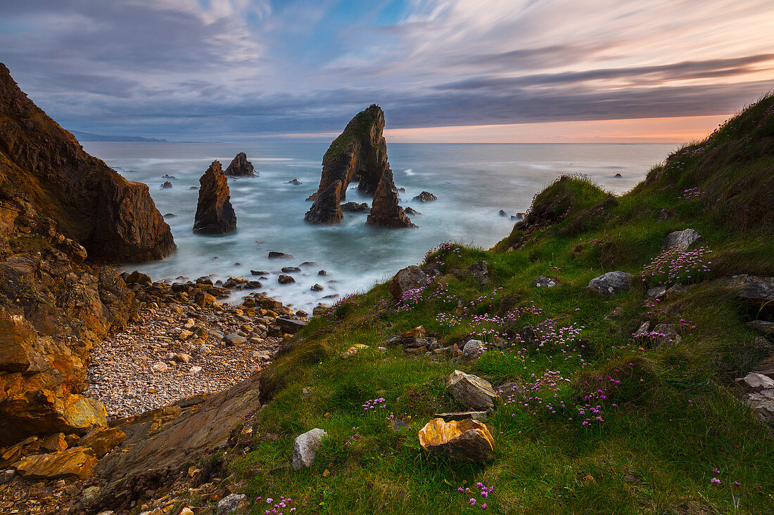 Sonnenuntergang bei Crohy Head, Maghery, Donegal, Irland, Nordeuropa