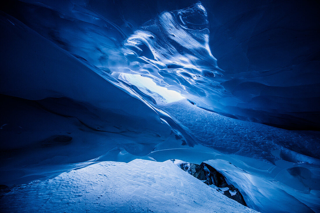 Inside an ice cave, Pitztal, Austria,