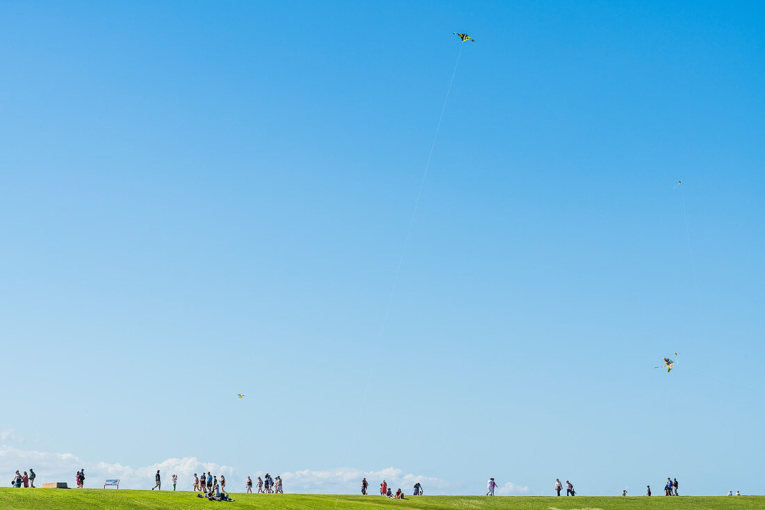 Touristen und Einheimische vor der Festung San Felipe del Morro, San Juan, Puerto Rico, Karibik, USA