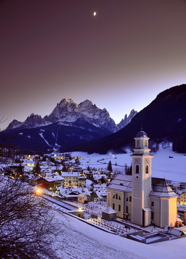Sexten, Dolomiten, Südtirol im Winter, Italien