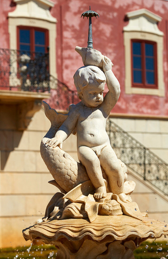 Terrasse Patamar da Casa do Presépio, Brunnen, Palácio de Estói, Pousada, Estói, Distrikt Faro, Region Algarve, Portugal, Europa