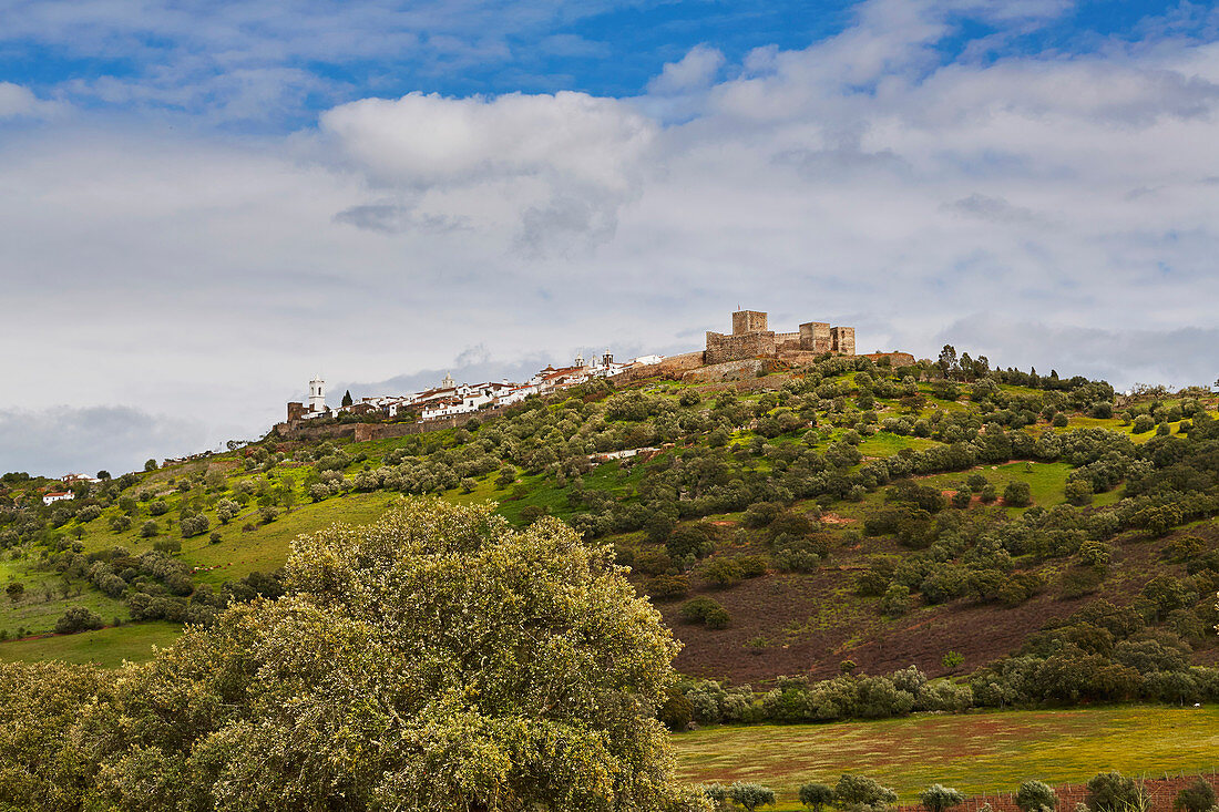 View at the village of Monsaraz, District Évora, Region of Alentejo, Portugal, Europe