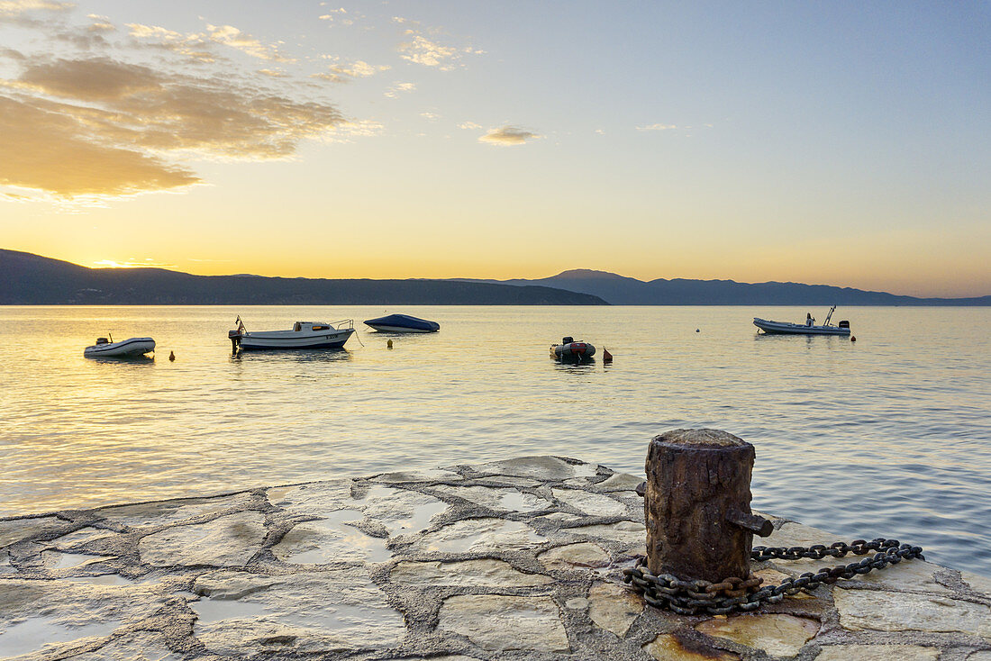 View from Glavotok on the island Krk over kvarner bay to the island Cres, Mediterranean Sea, Primorje-Gorski kotar, North Croatia, Croatia, Southern Europe, Europe