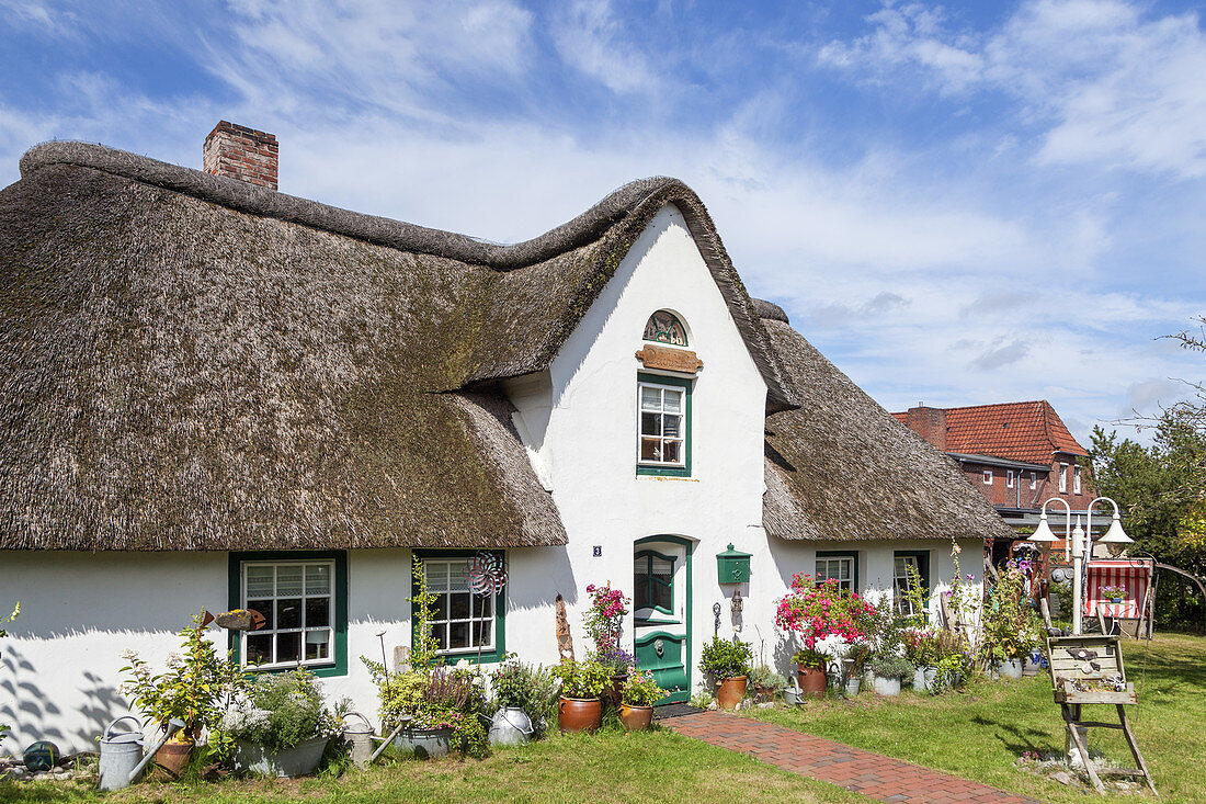 Friesenhaus in St. Peter-Ording, Halbinsel Eiderstedt, Nordfriesland, Schleswig-Holstein, Norddeutschland, Deutschland, Europa