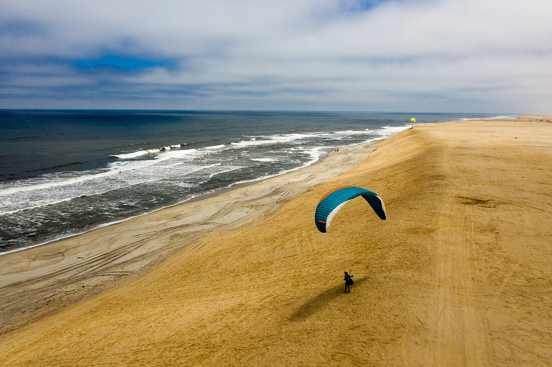 Paragliding on the dune at Henties Bay, Henties Bay, Namibia