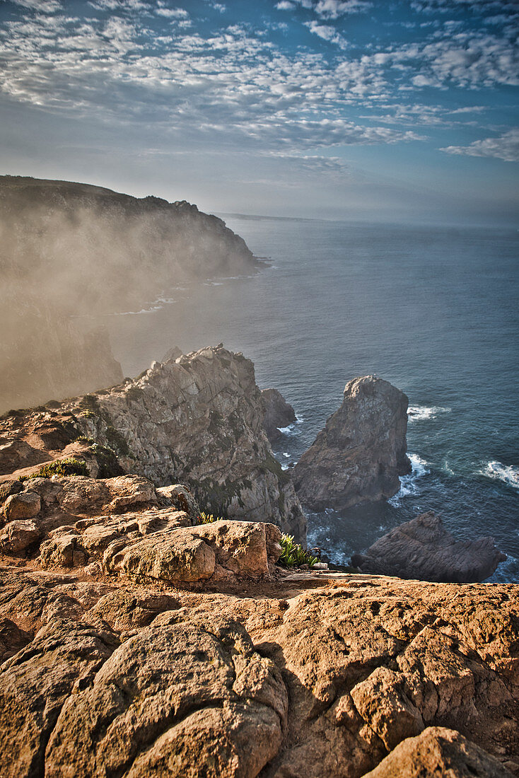 Blick aufs Meer, Cabo da Roca, westlichster Punkt des europäischen Festlandes, Sintra, Lissabon, Portugal