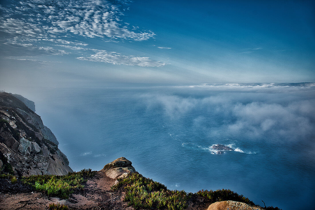 Blick aufs Meer, Cabo da Roca, westlichster Punkt des europäischen Festlandes, Sintra, Lissabon, Portugal