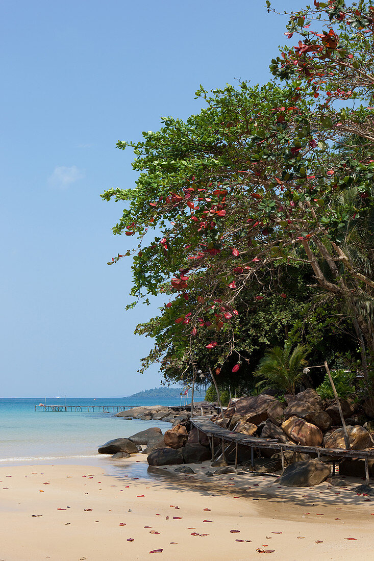 Jetty from the beach to the resort, A Na Lay Resort, Koh Kood, Koh Kut, Trat, Thailand