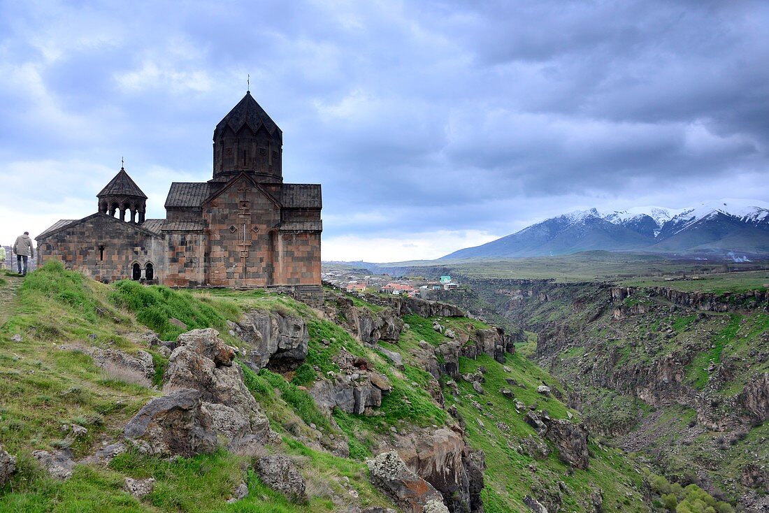 Monastery Howhannawankand landscape at Ashtarak, north of Yerevan, Armenia, Asia