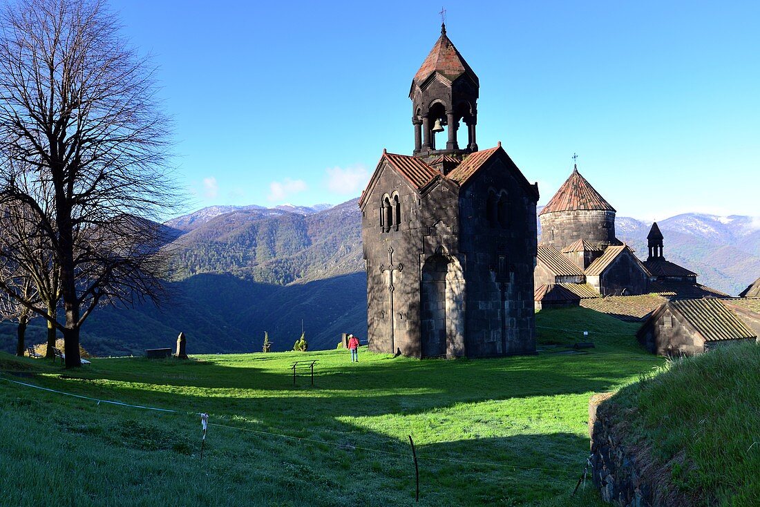 Morgenlicht der Klosteranlage Haghpat bei Alverdi, Kaukasus, Nord- Armenien, Asien