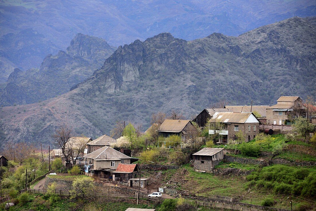 Häuser des Dorfes Haghpat, Kaukasus-Landschaft bei Alaverdi, Nord- Armenien, Asien