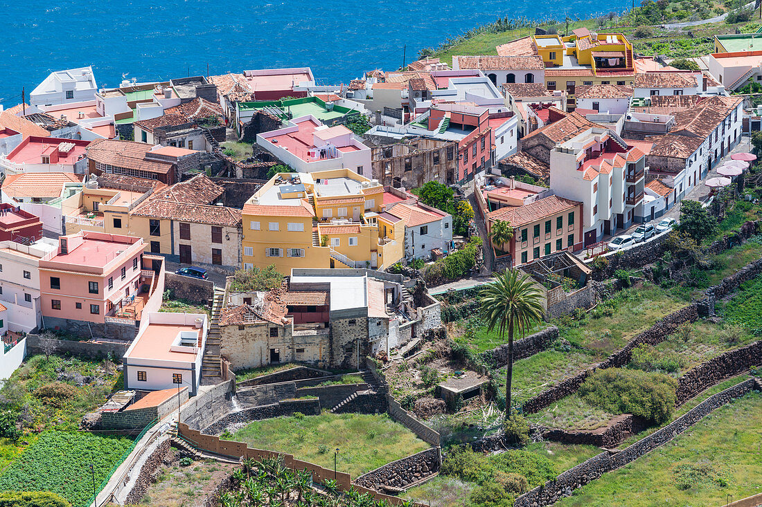 Das schönste Dorf der Insel im Norden, Agulo, La Gomera, Kanarische Inseln, Spanien