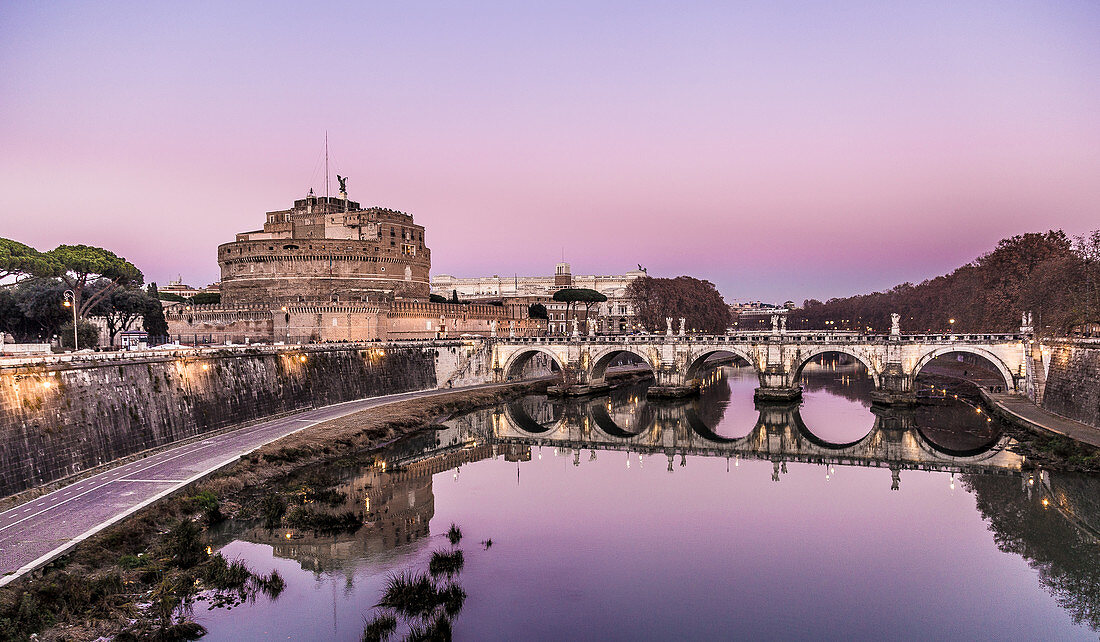Castel Sant'Angelo in Rome at sunset