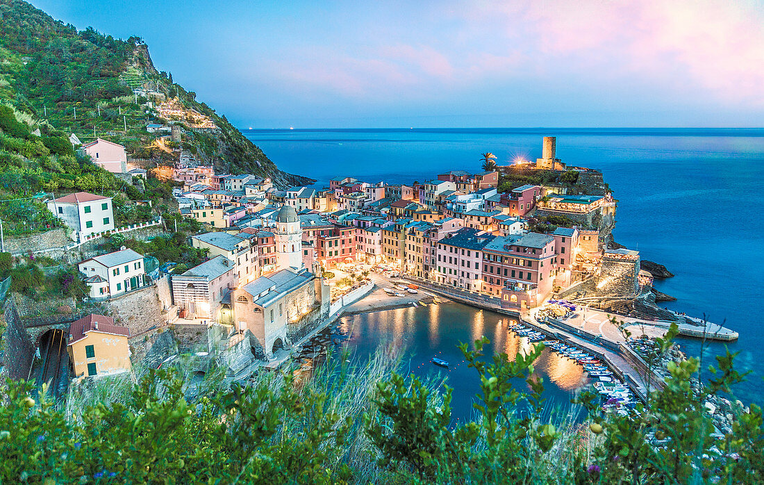 Vernazza in the Cinque Terre at sunset