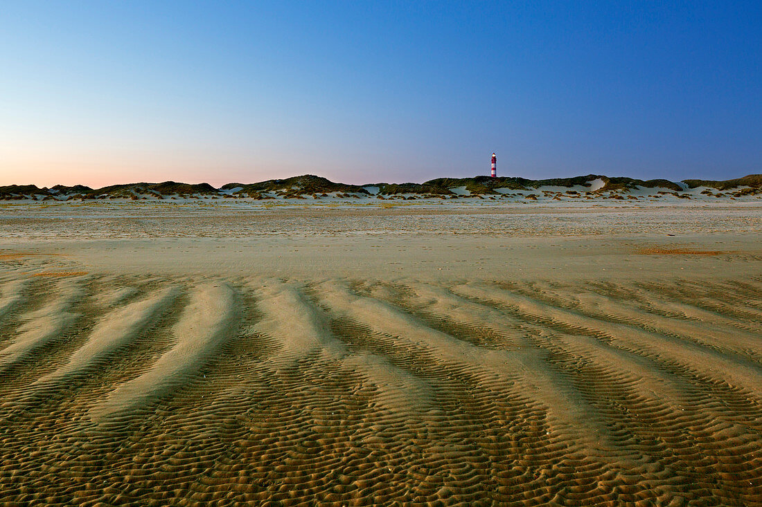 Kniepsand, lighthouse in the dunes, Amrum, North Sea, Schleswig-Holstein, Germany