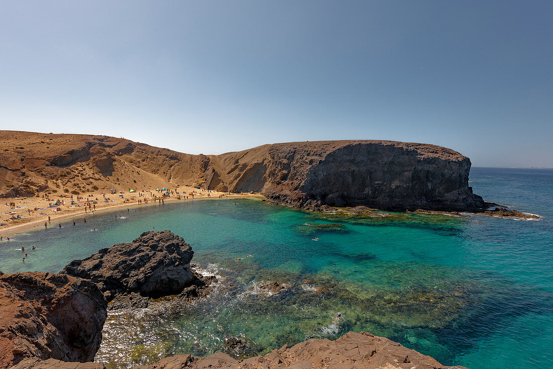Playa de papagajo is one of the most beautiful beaches in the world. Lanzarote, Canary Islands, Spain, Europe