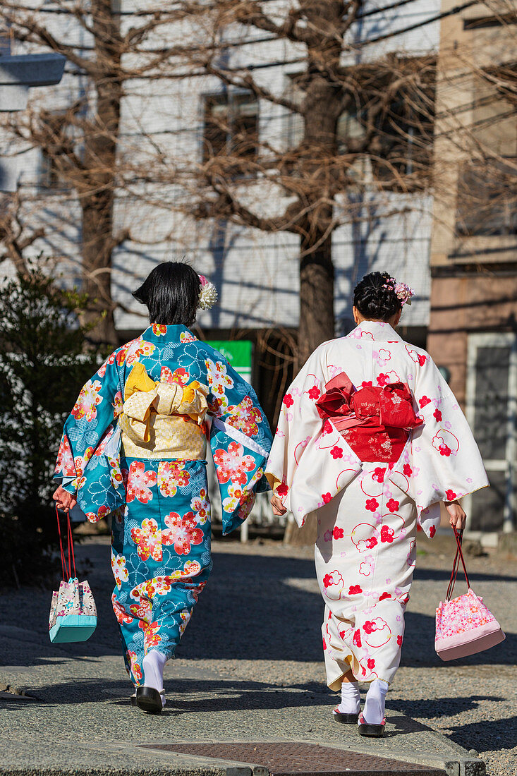 Frauen in Kimono, Sensoji-Tempel, Asakusa, Tokyo, Japan, Asien