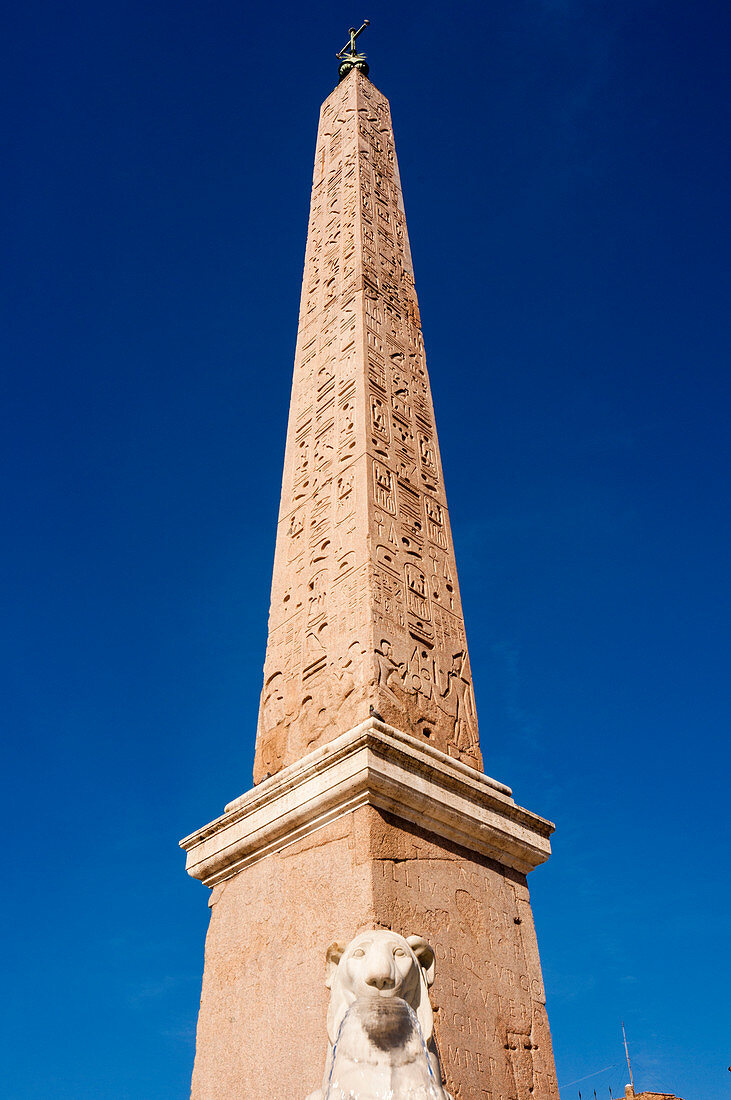 Egyptian obelisk of Ramesses II, Piazza del Popolo, Rome, Lazio, Italy, Europe