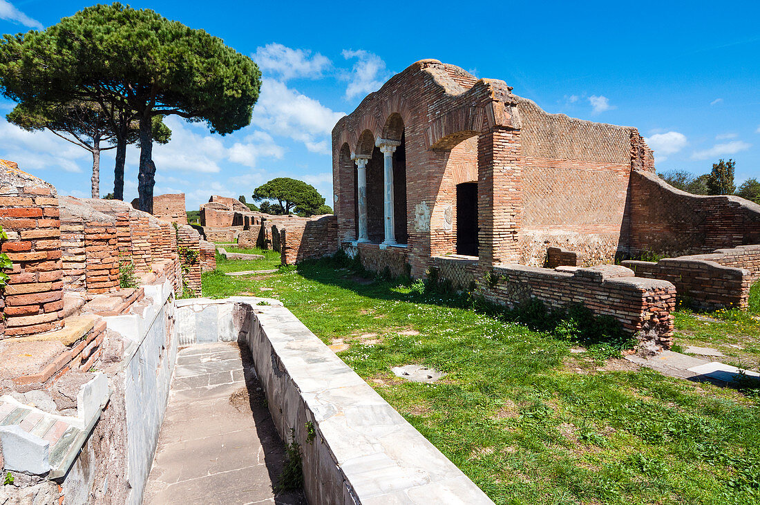 Domus del Ninfeo, archäologische Ausgrabungstätte Ostia Antica, Provinz Ostia, Rom, Latium, Italien, Europa