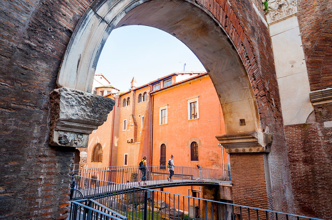 Portico of Octavia dating from 27 BC, UNESCO World Heritage Site, Rome, Lazio, Italy, Europe