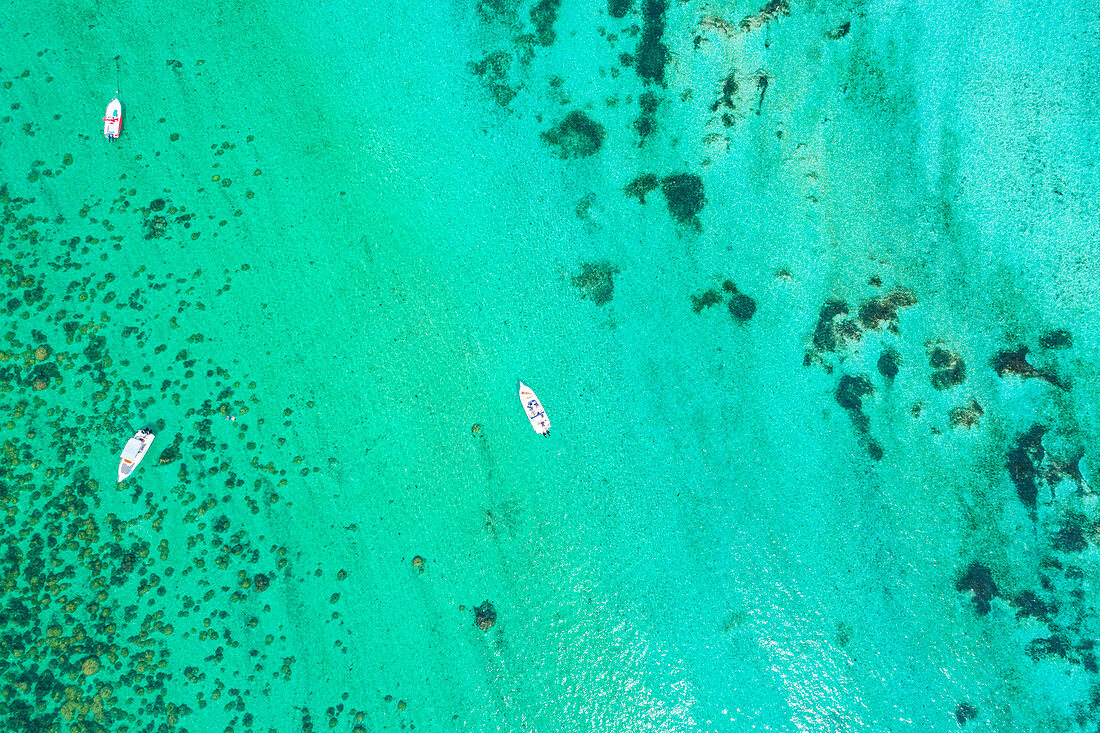 Aerial view of turquoise water. Le Morne, Black River (Riviere Noire), West coast, Mauritius