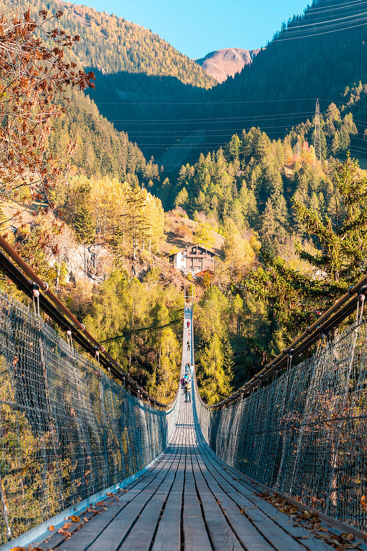 Goms Brücke, Bellwald, Kanton Wallis, Schweiz, Europa