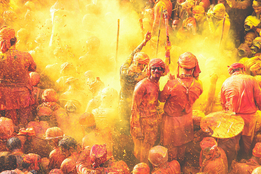 Lathmar Holi Festival, Mathura, Uttar Pradesh, Indien, Asien
