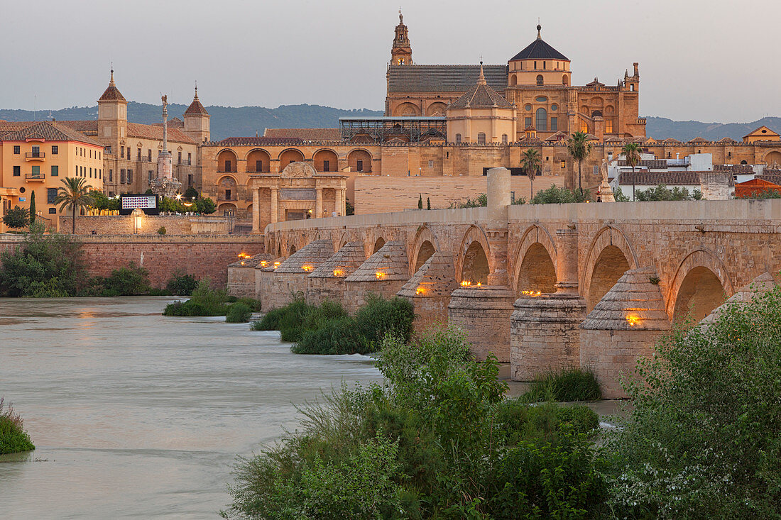 The Roman Bridge with the Mosque?Cathedral of C?rdoba, C?rdoba municipality, province of C?rdoba, Andalusia, Spain