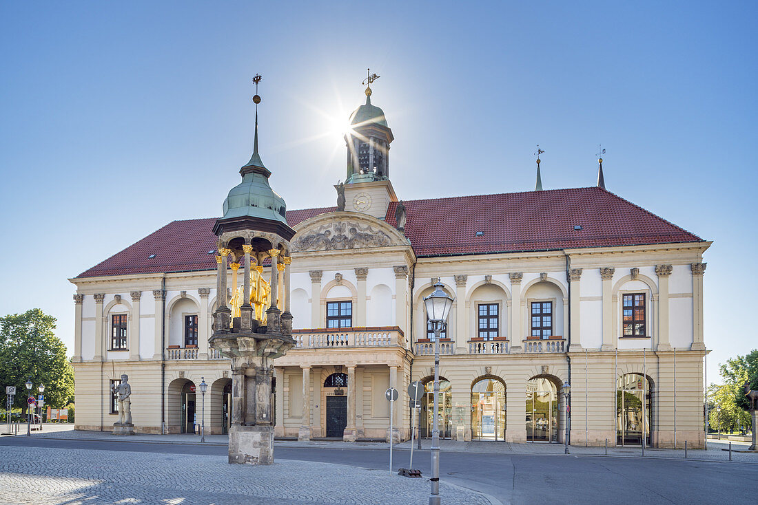 Altes Rathaus und Magdeburger Reiter am Alten Markt in Magdeburg, Sachsen-Anhalt