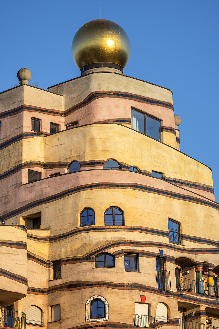 Hundertwasserhaus "Waldspirale" in the Bürgerparkviertel, Darmstadt, South Hesse, Hesse