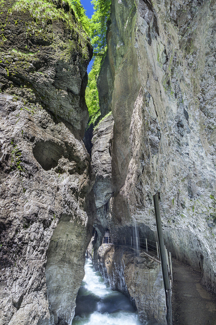 Partnachklamm in Garmisch-Partenkirchen, Wettersteingebirge, Werdenfelser Land, Oberbayern, Bayern, Deutschland