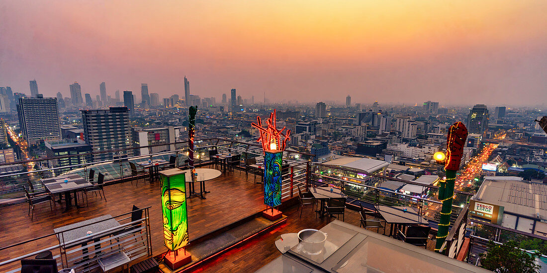 Roof terrace of the SiamSiam Boutique Hotel in Bangkok, Thailand