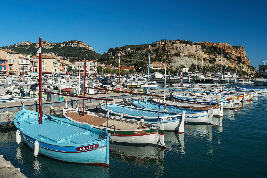 Boats at the port of Cassis, Cote d Azur, France