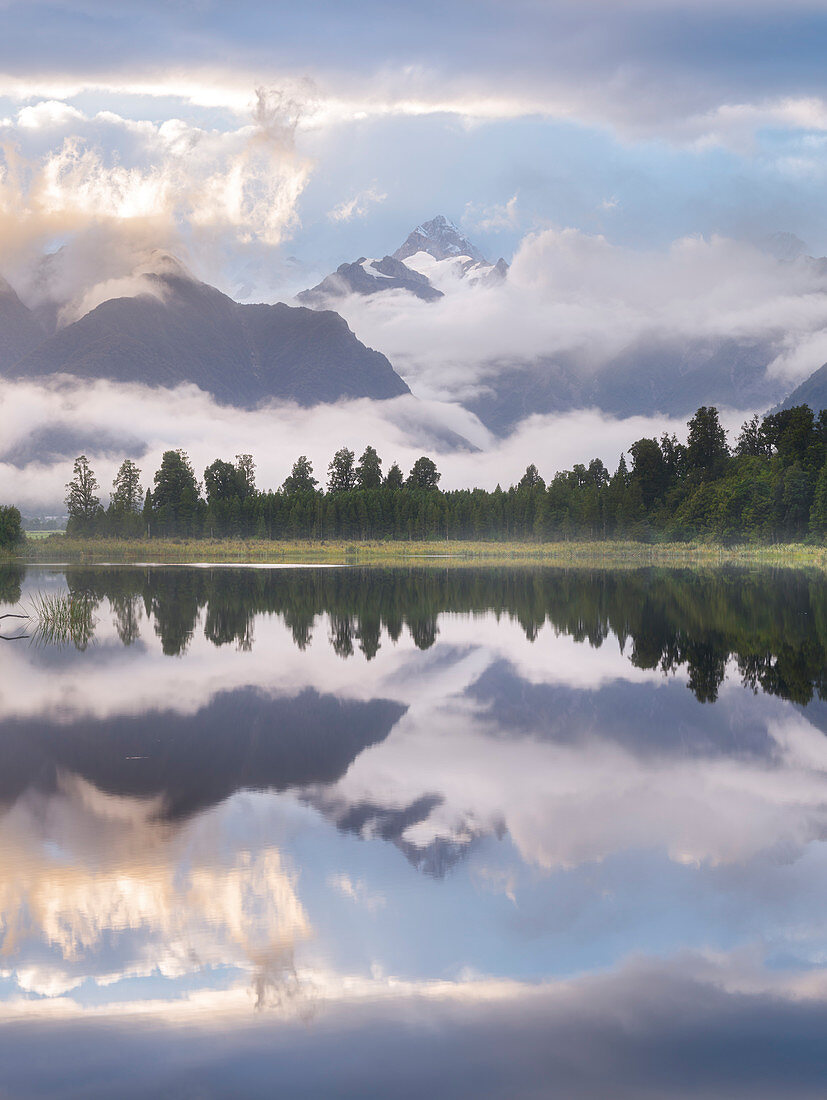 Lake Matheson, Mount Cook, Westland Nationalpark, West Coast, Südinsel, Neuseeland