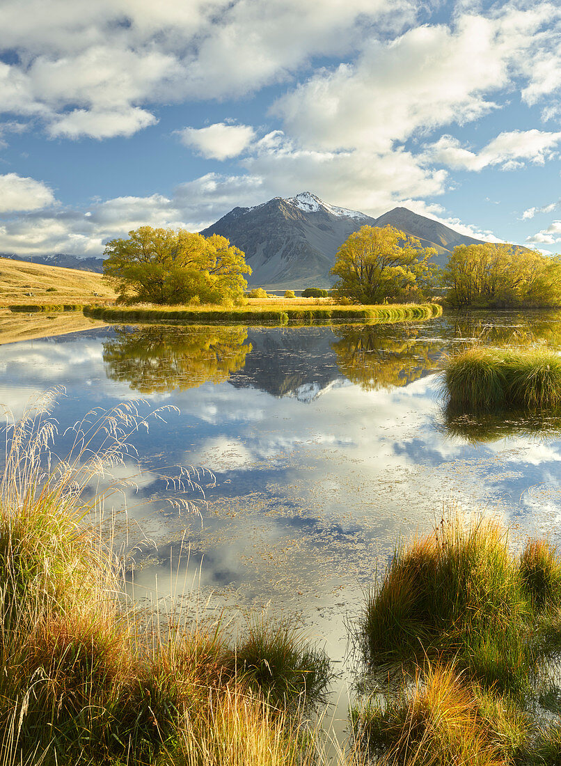 Nameless Lake in Ahuriri Valley, Barrier Range, Canterbury, South Island, New Zealand, Oceania