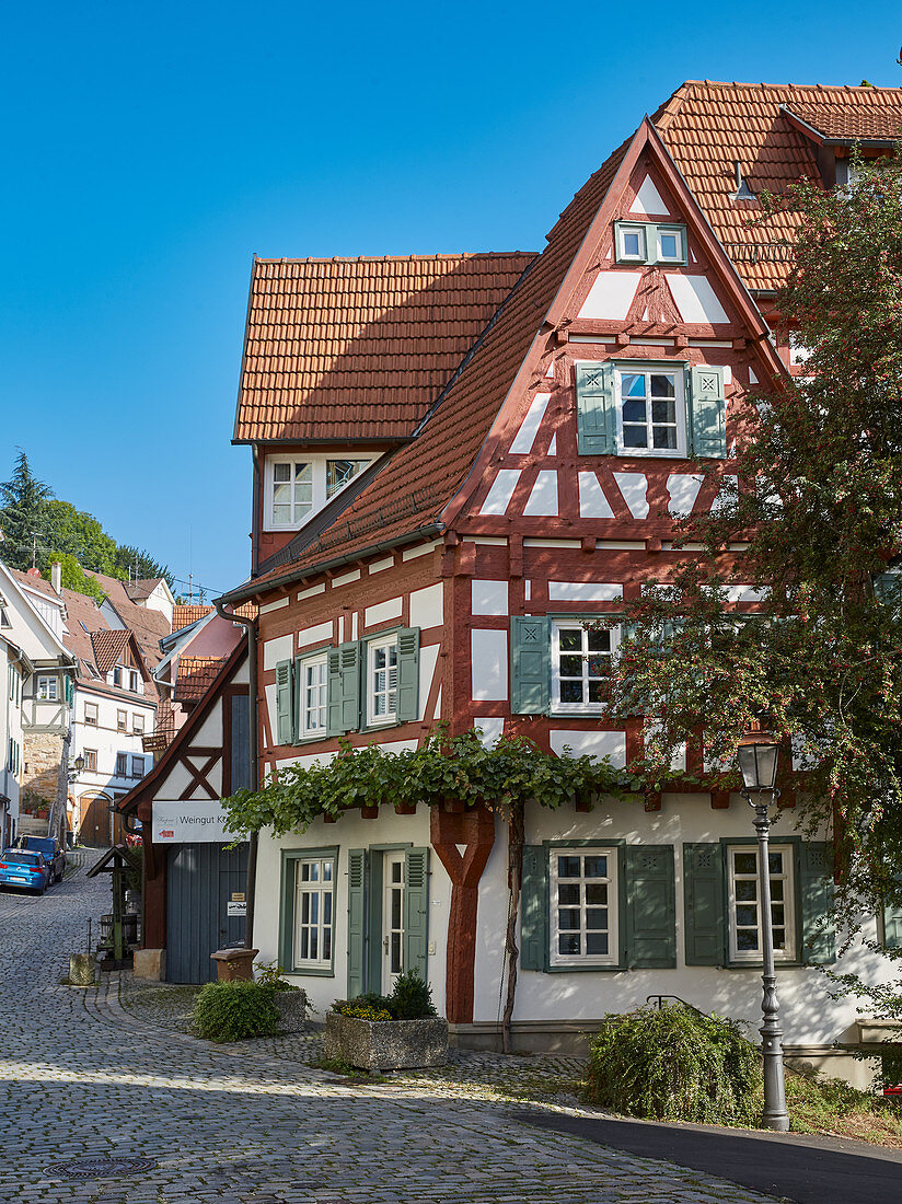 Old town with half-timbered houses in Esslingen am Neckar, Baden Würtenberg, Germany