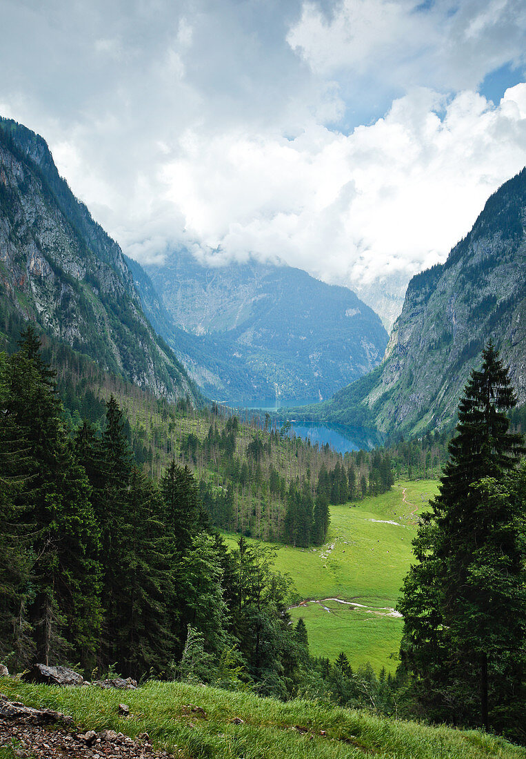National Park Berchtesgaden with a view of the Obersee, Bavaria, Germany