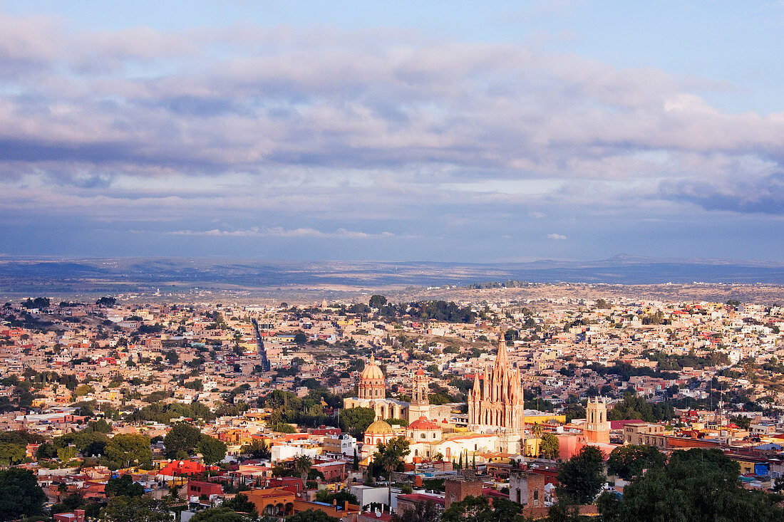 Blick auf die Altstadt, San Miguel de Allende, Guanajuato, Mexiko