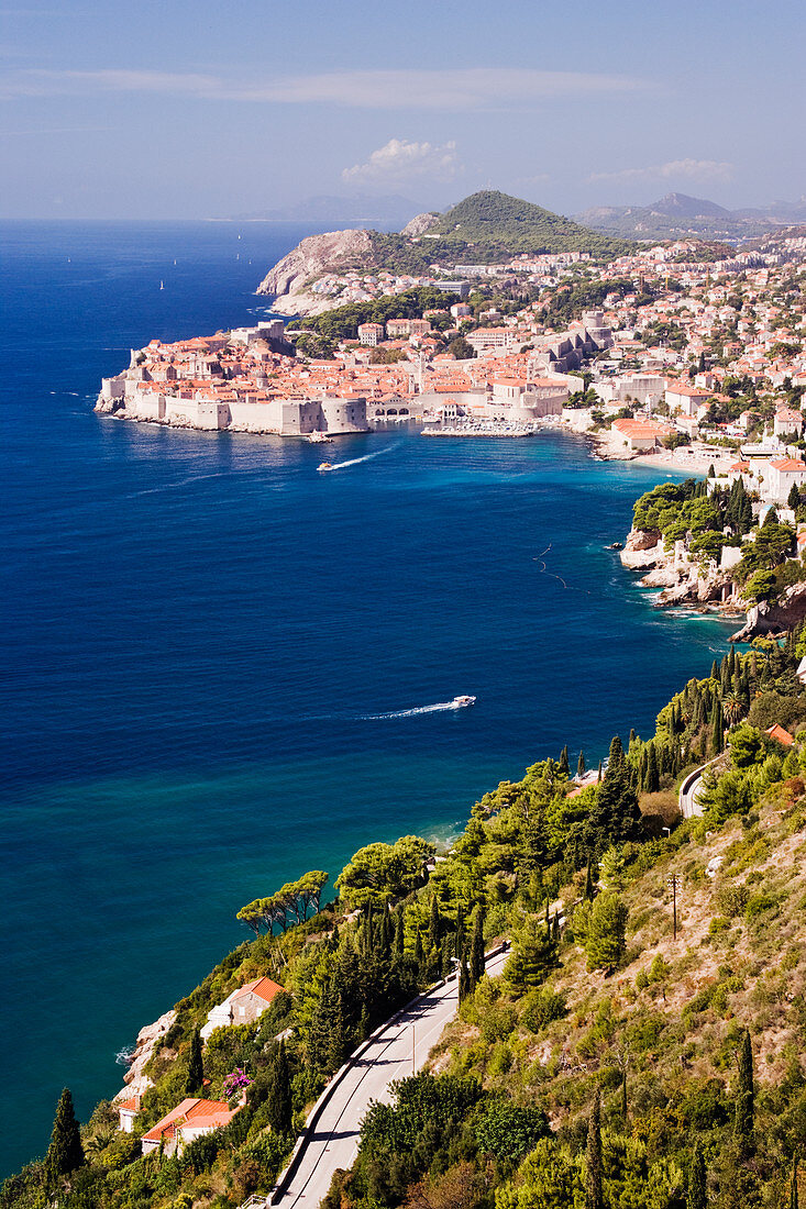 Küstenansicht der Altstadt von Dubrovnik, Kroatien