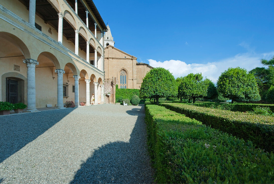 Palazzo Piccolomini Garten, Toskana, Italien