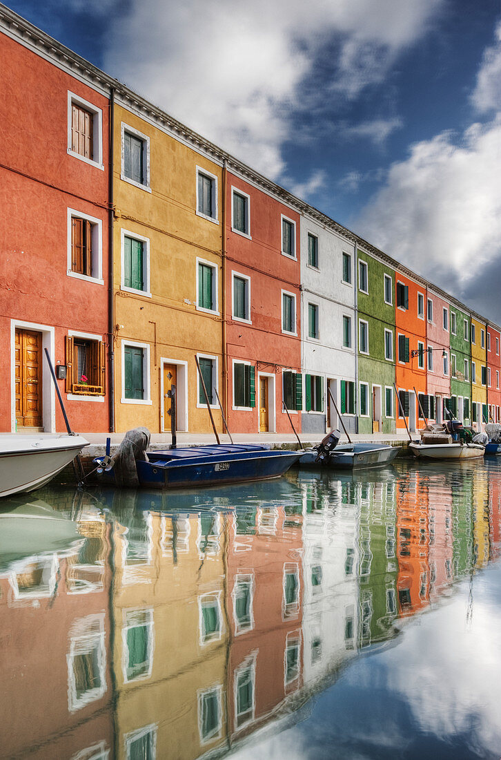 Colorful Houses and Boats, Venice, Italy