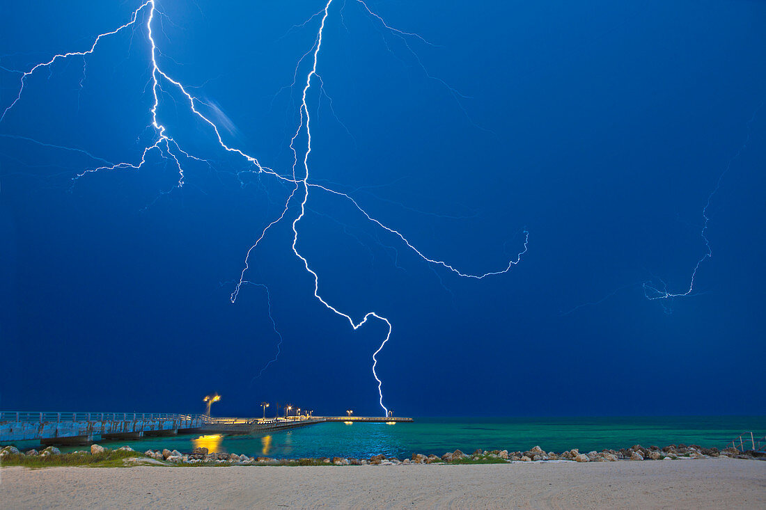 Lightning at the Beach, Key West, Florida, USA