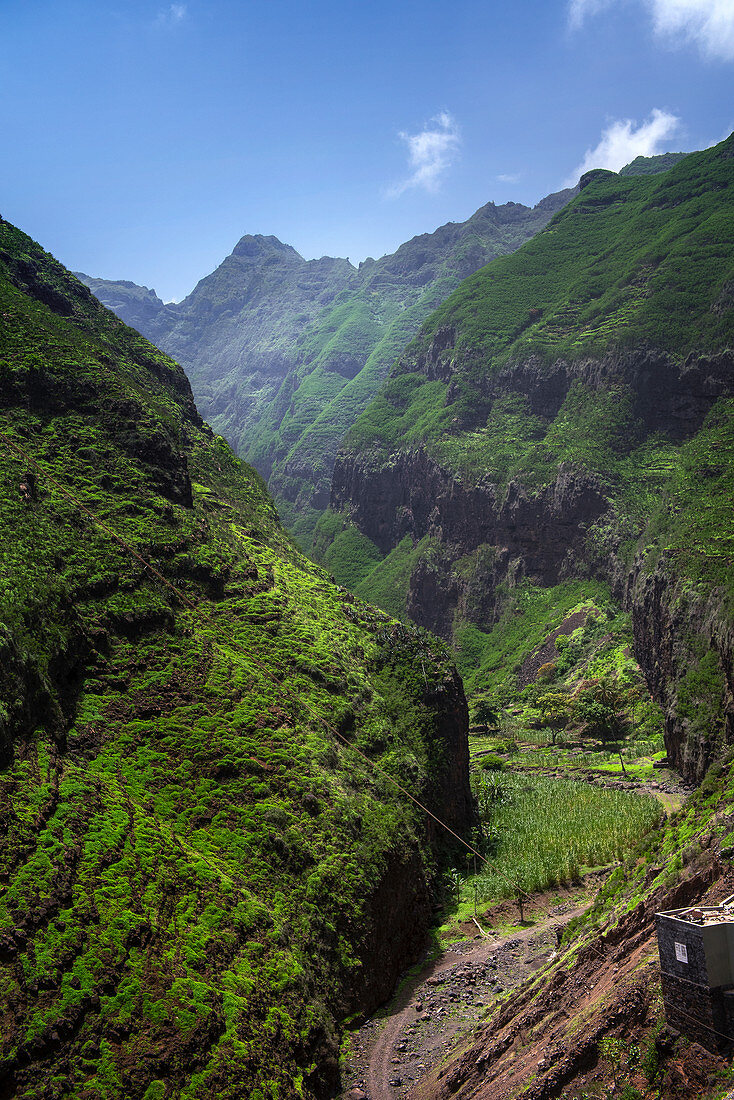 Cape Verde, Island Santo Antao, landscapes, mountains, green valley