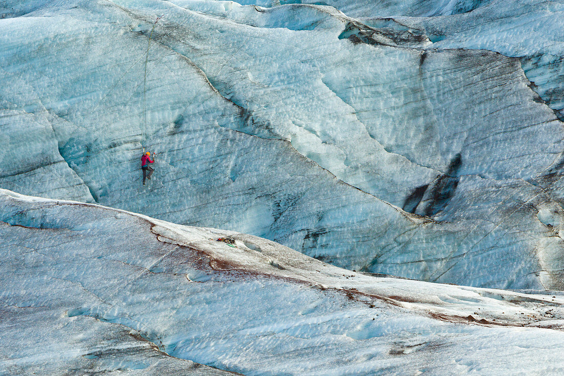 Eisklettern auf dem Skaftafellsjokull Gletscher, Skaftafell Nationalpark, Island