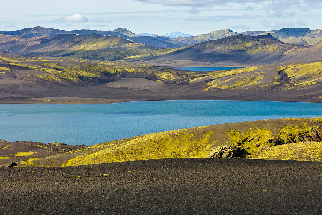 Vulkanische Ebene und See, Laki-Krater, Island