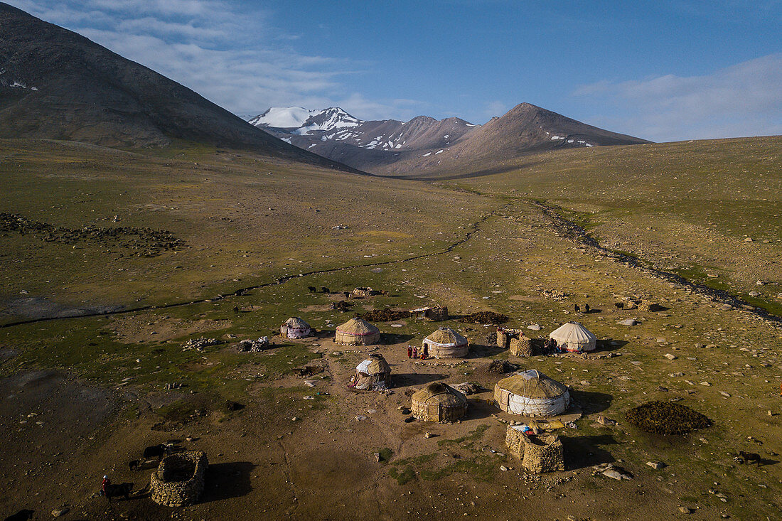 Kirgisische Siedlung im Pamir, Afghanistan, Asien