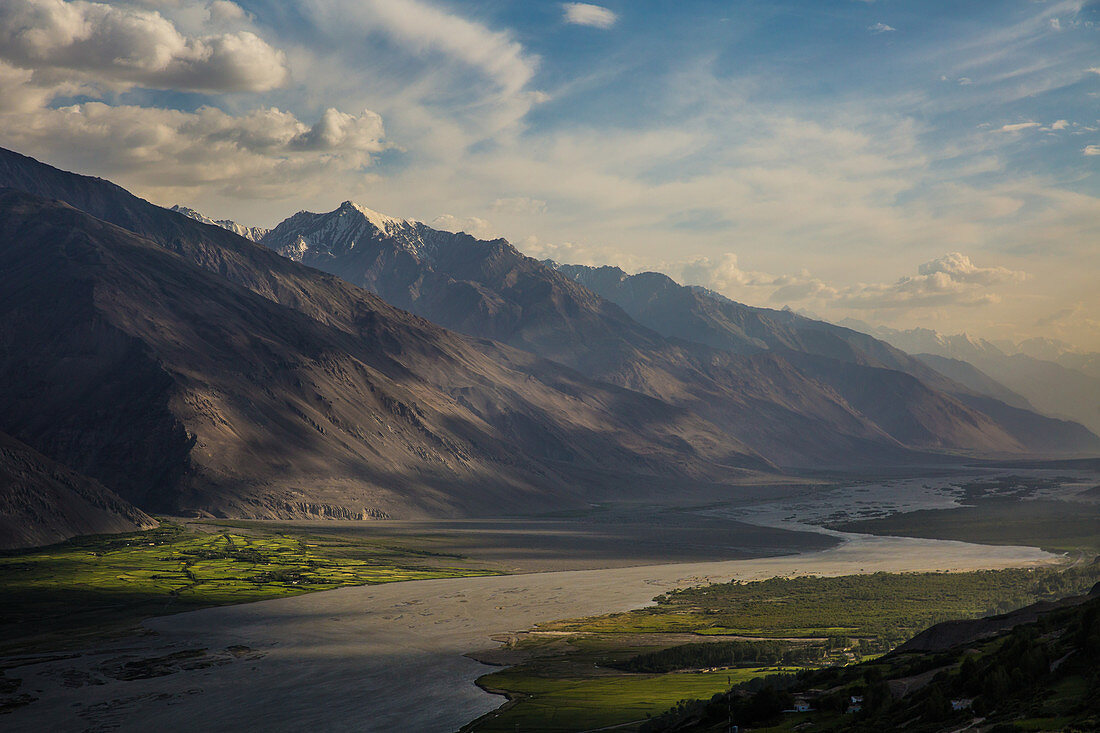 River Panj in Wakhan, border Afghanistan and Tajikistan, Asia