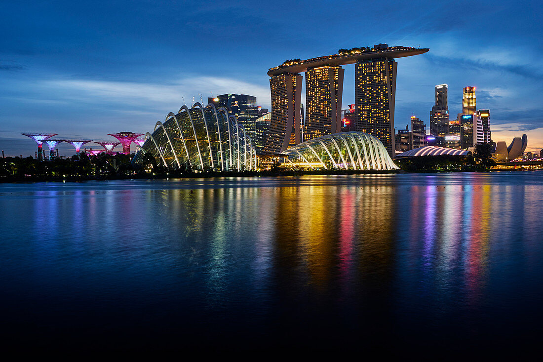 Garden By the Bay, Marina Bay Sands Hotel, Kunst- und Wissenschaftsmuseum, Marina Bay, Singapur, Südostasien, Asien