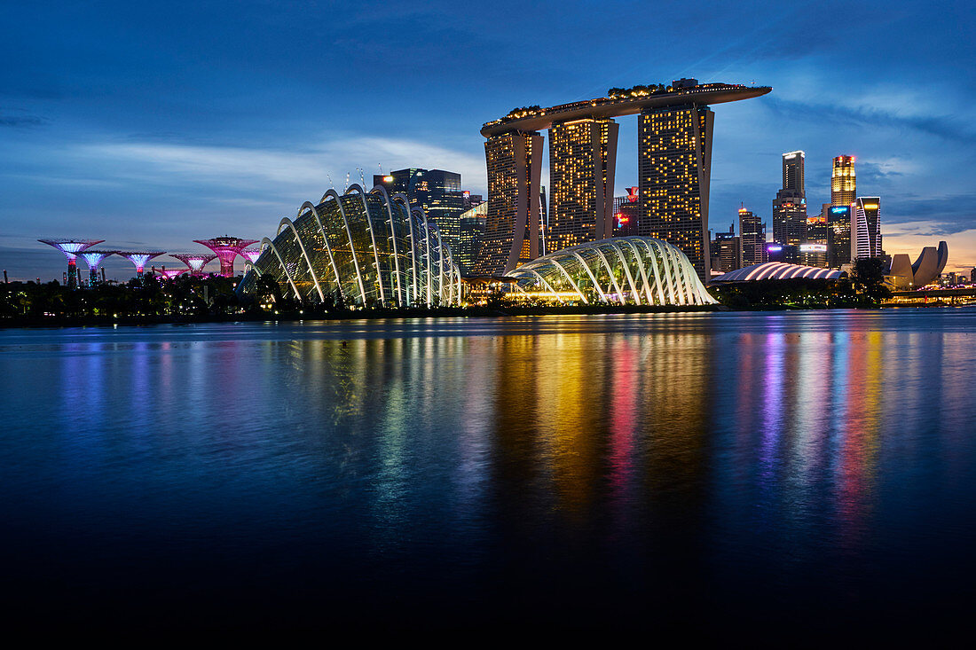 Garden By the Bay, Marina Bay Sands Hotel, the Arts and Sciences Museum, Marina Bay, Singapore, Southeast Asia, Asia