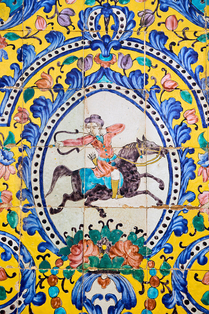 Tile decorations, Golestan Palace, UNESCO World Heritage Site, Tehran, Iran, Middle East